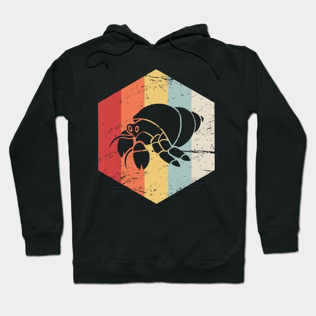 Retro Vintage Hermit Crab Icon Hoodie by MeatMan